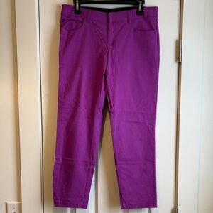 Equestrian | Basic Bright Purple Pants 7/8th Length Capris Size Large Elastic